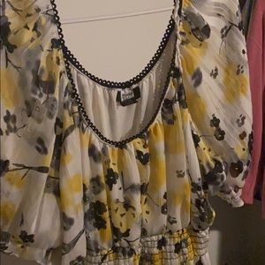 Yellow,black,white thin shirt